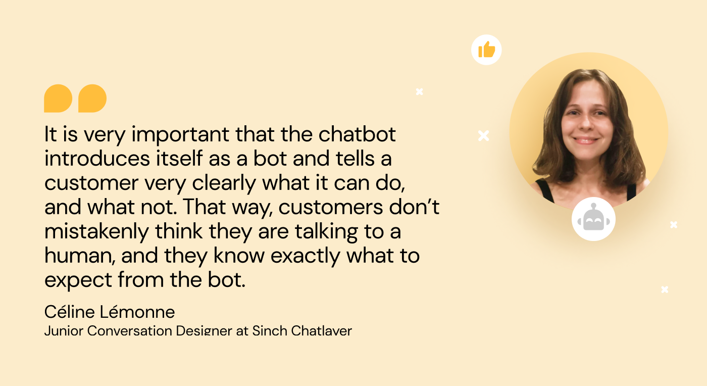Quote by Céline Lémonne about customer expectations and chatbots