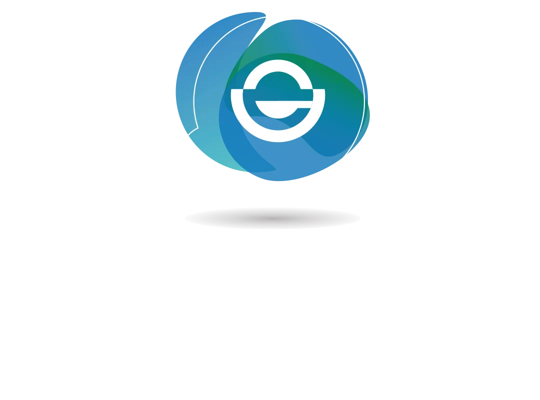 Blue and green logo for eShow Madrid