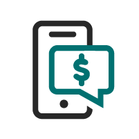 mobile with dollar speech bubble