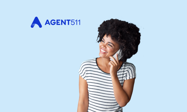 image of girl with phone and agent511 logo