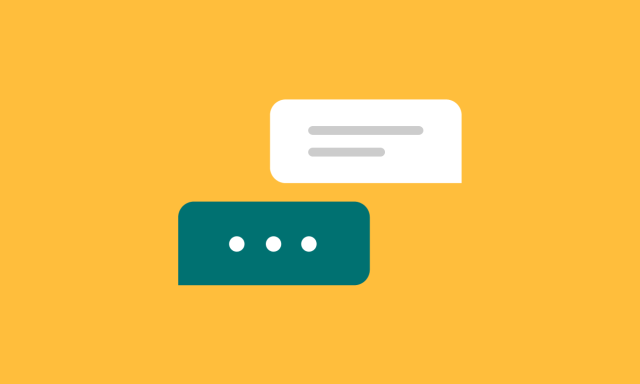 illustration sms chat bubbles with yellow background