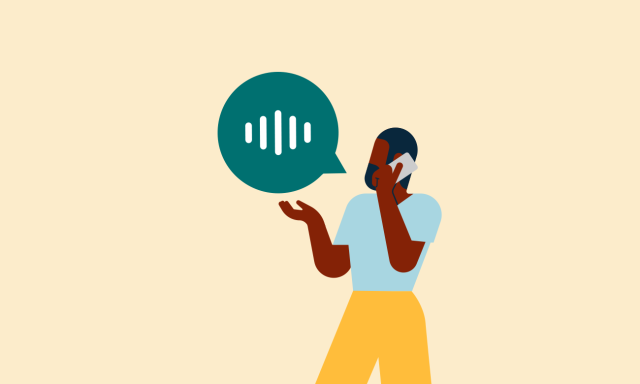 illustration of man on mobile phone with talking icon