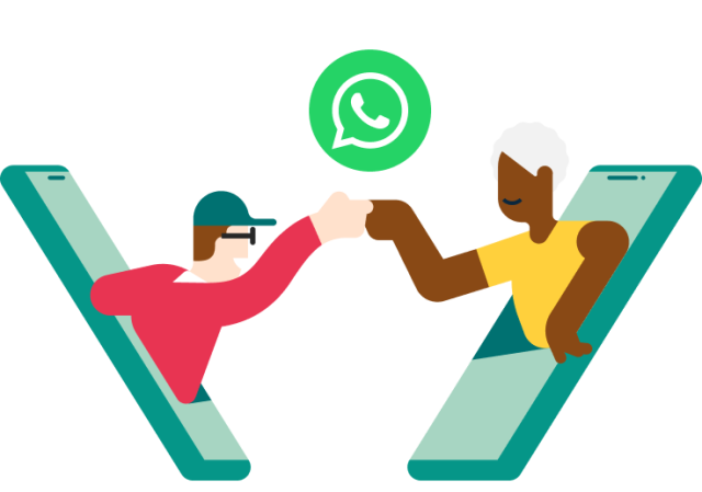 People connecting using WhatsApp for Business