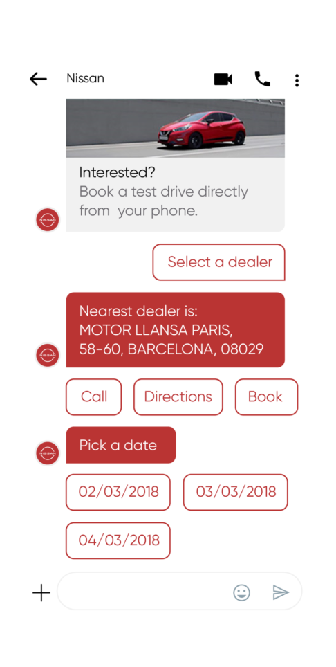 Nissan conversation with a customer 