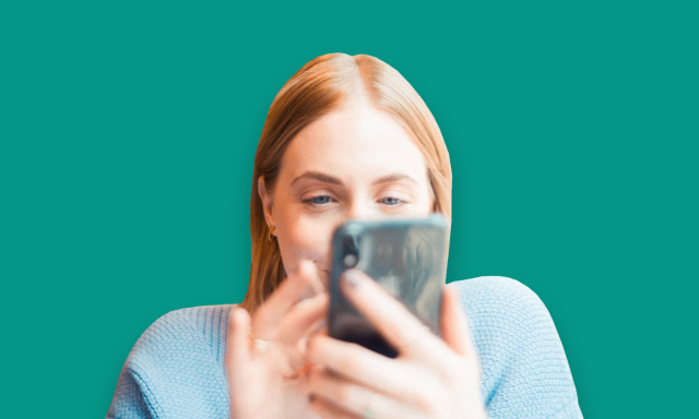 image of girl with phone