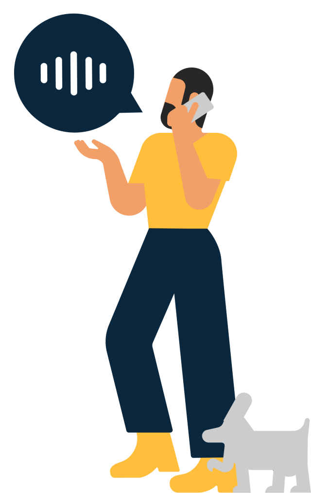 Illustration of a man talking in a phone