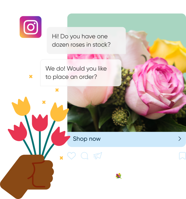 Ordering one dozen roses on Instagram