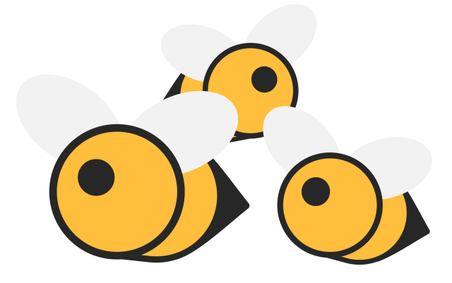 Illustration of a group of bees