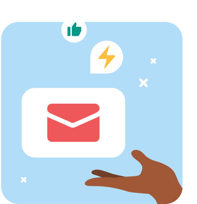 illustration with email icons