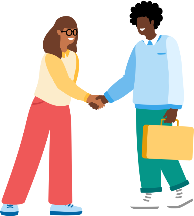 illustration of two people shaking hands