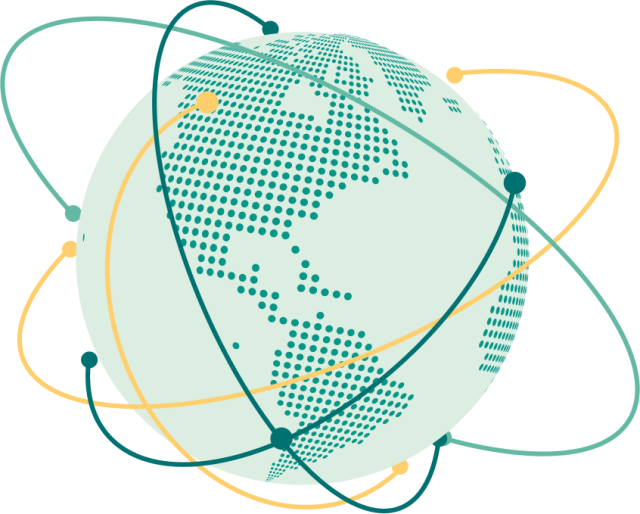 illustration of a globe with many connections