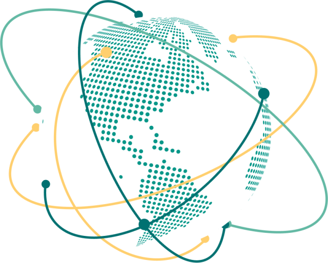 illustration of a globe with many connections