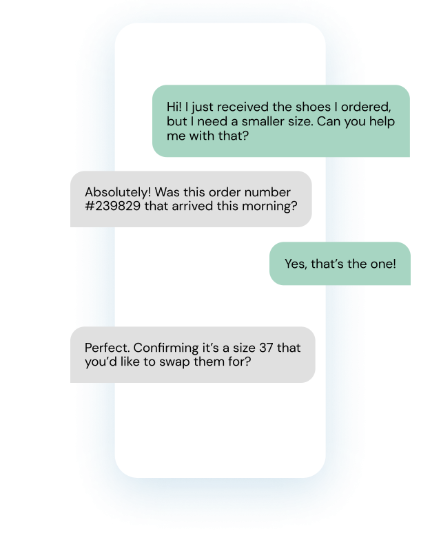examples of a conversation between a business and their customer