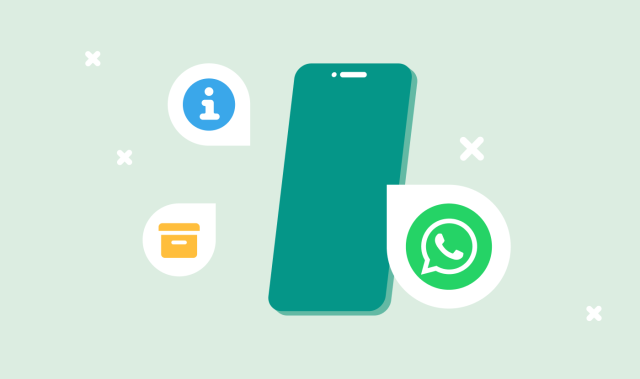 Mockup de um celular com ícone do WhatsApp