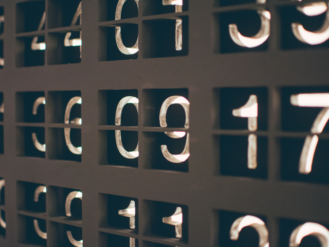 Various numbers displayed in a ticker fashion