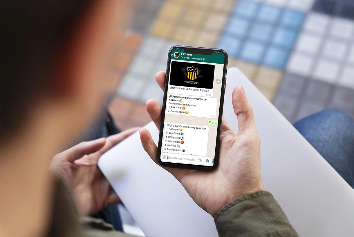 Image showing the Peñarol WhatsApp solution in use