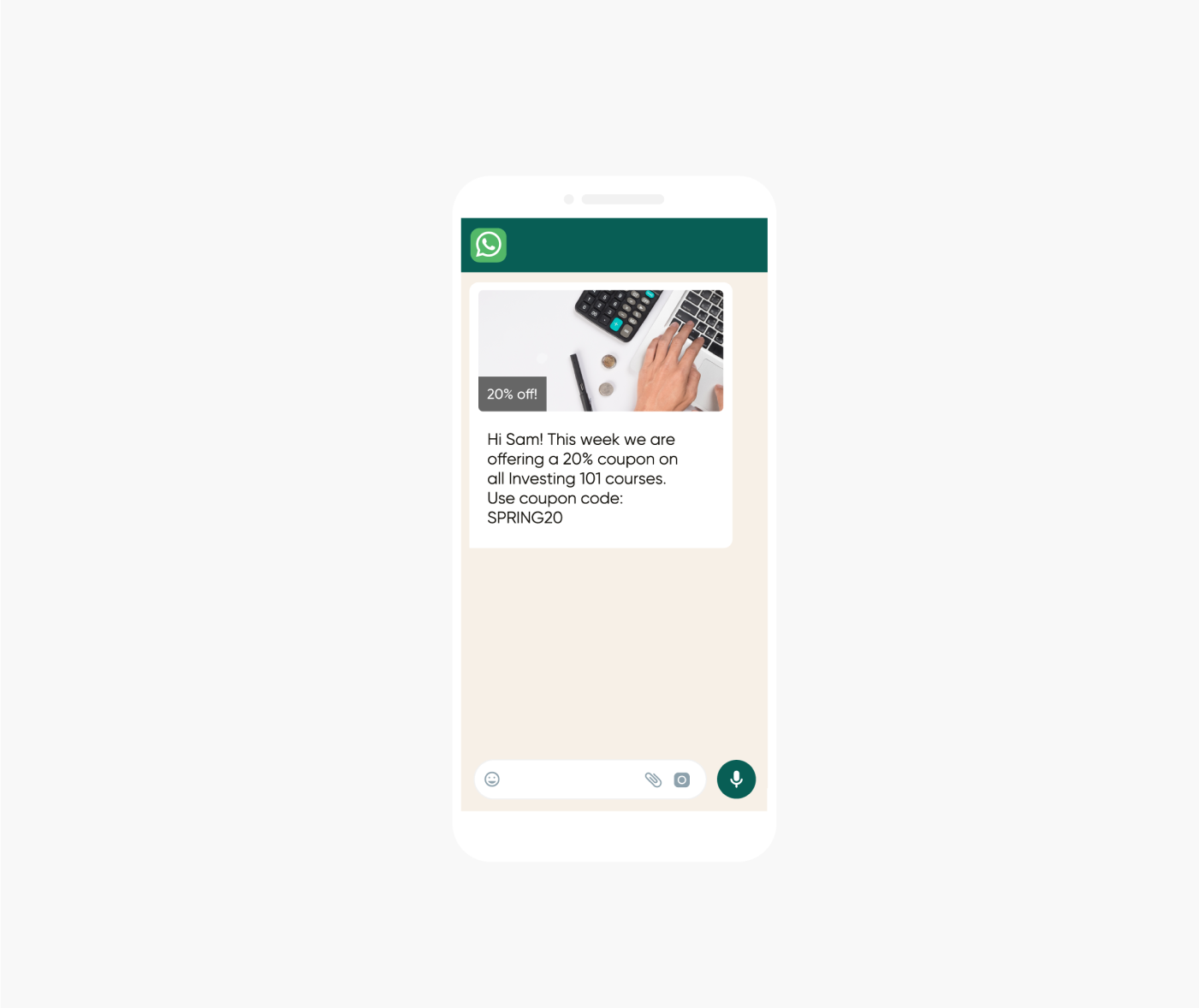 Example of a WhatsApp marketing template