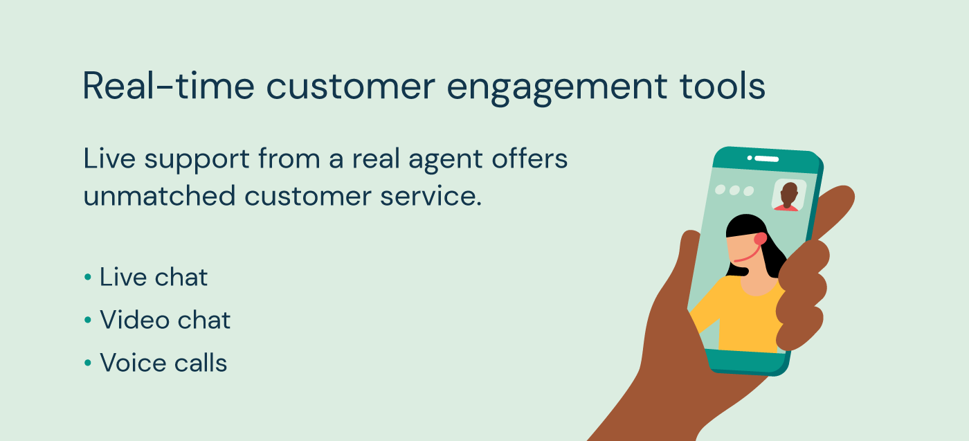 Image shows real time customer engagement tools