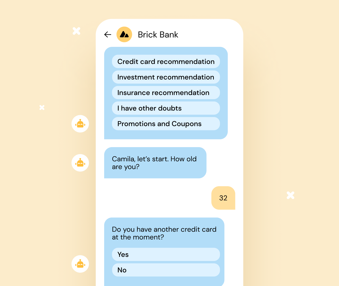 SMS from a bank with personalized recommendations