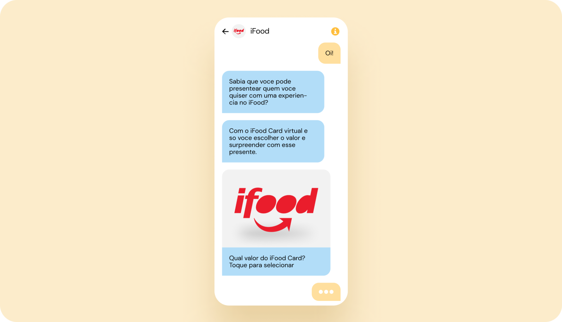 iFood handset with text