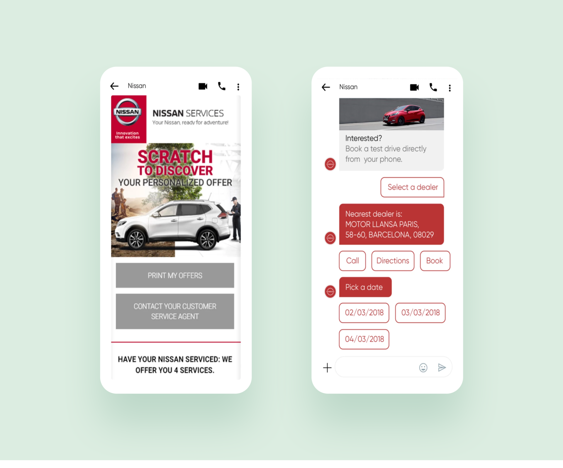 Nissan used RCS messages to incentivize people to come to their stores
