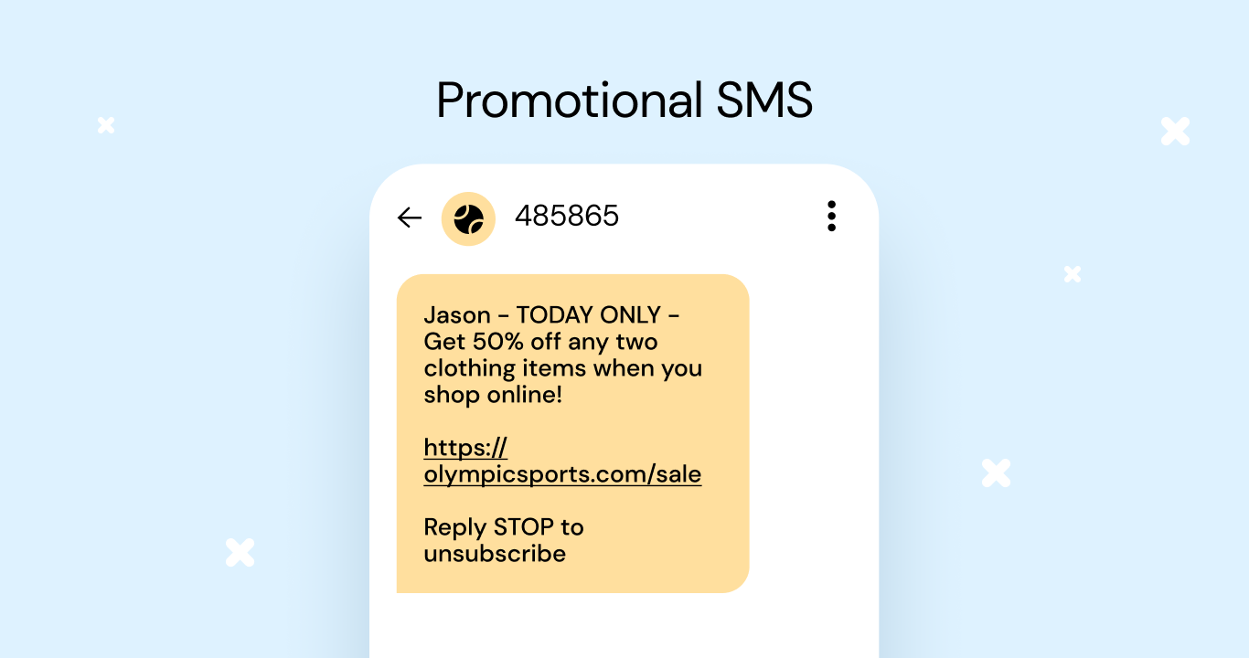 promotional SMS message example