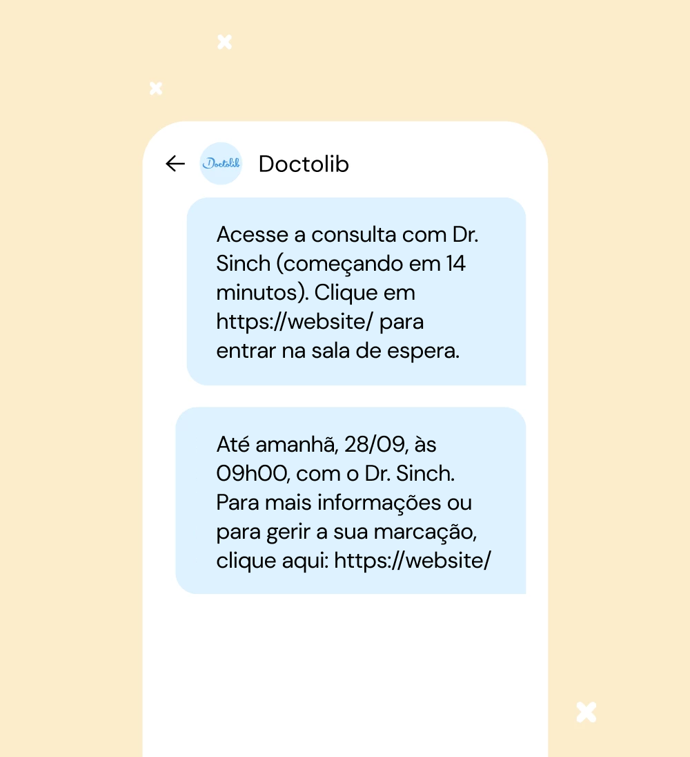 SMS transacional Doctolib