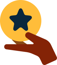 Hand holding a star