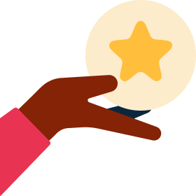 hand holding a star