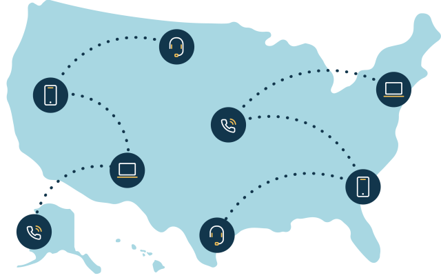 usa map with device icons