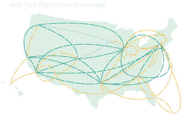 map of usa with population coverage lines 