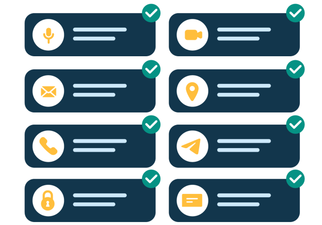 illustration of communication icons checklist