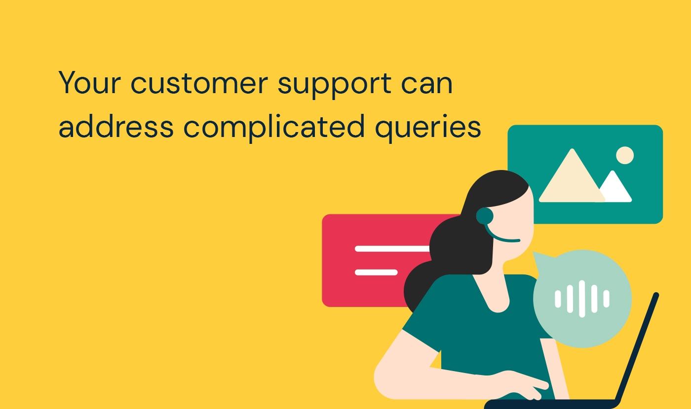 Your customer support can address complicated queries